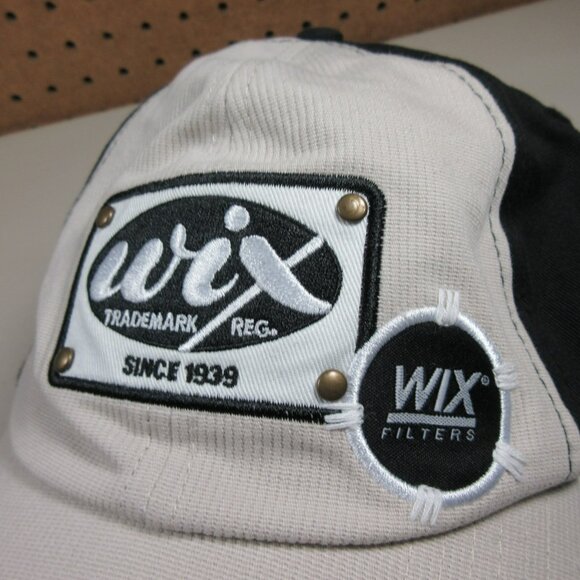 K-Products mens gray an black Wix Filters distressed strapback hat NWT - Picture 4 of 7